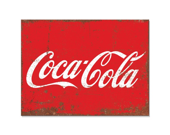 VINTAGE Coca Cola COKE METAL SIGN RETRO PLAQUE Kitchen GARAGE BAR PUB MAN CAVE