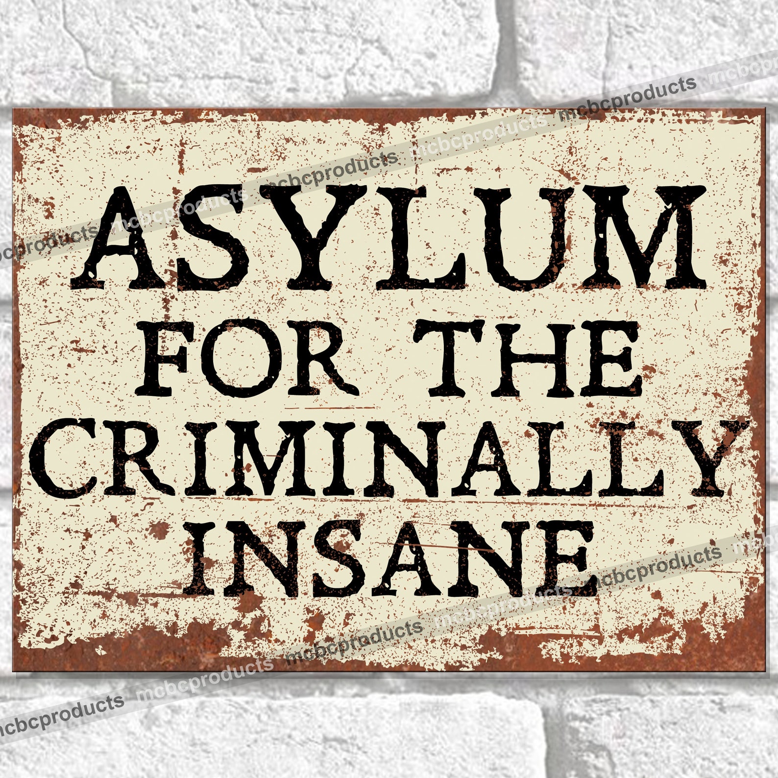 Metal Signs ASYLUM For The Criminally Insane Peaky Blinders Etsy