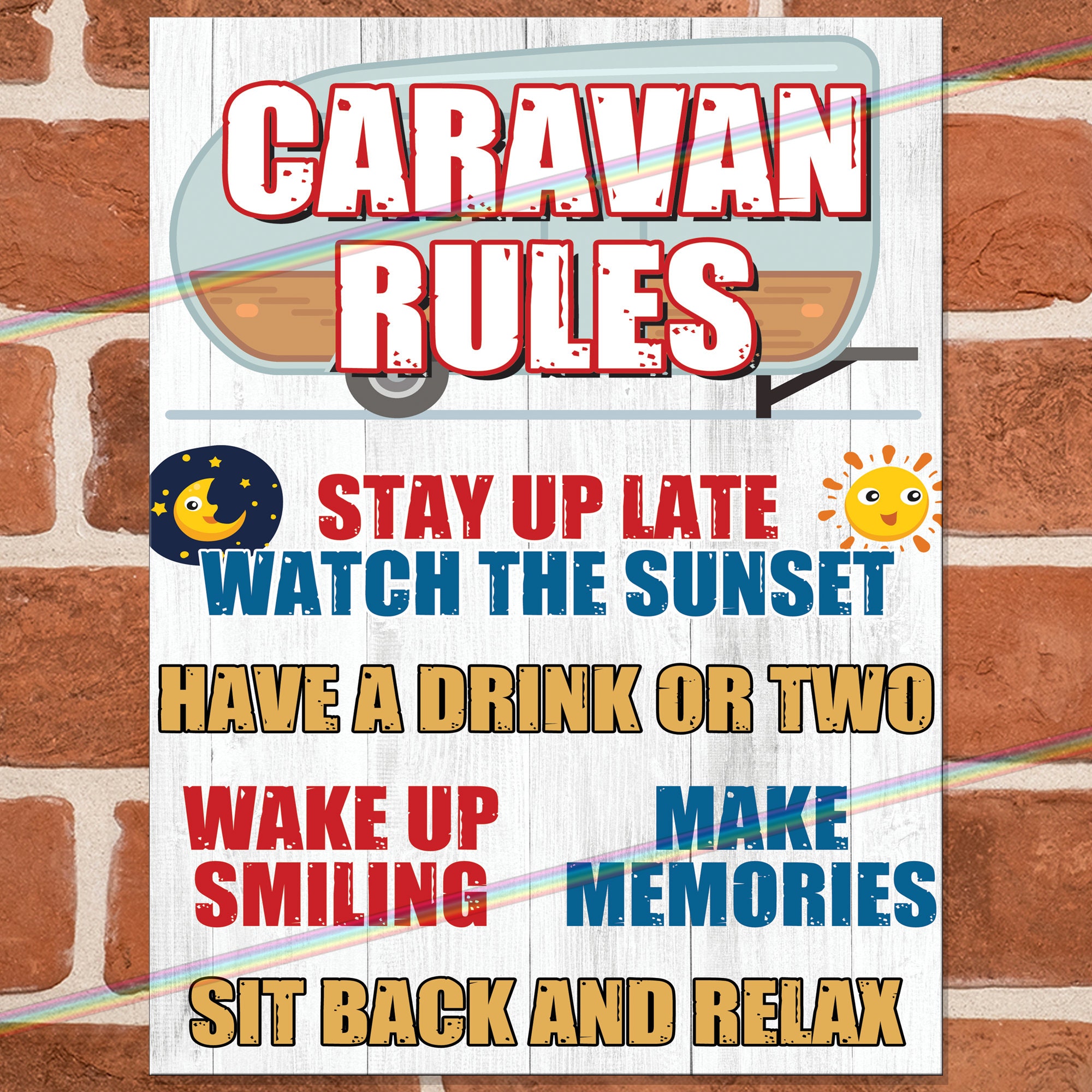 CARAVAN RULES Metal Signs Funny Plaque Garden Party Holiday Etsy