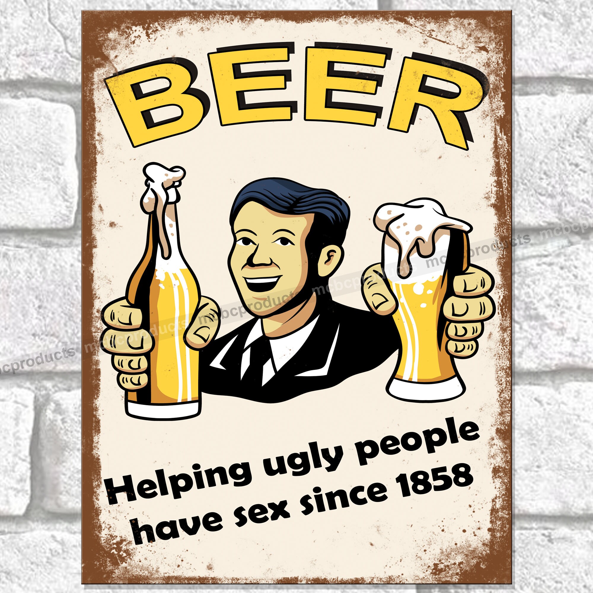 Funny Metal Signs Beer Ugly People Sex Retro Plaque Vintage Etsy