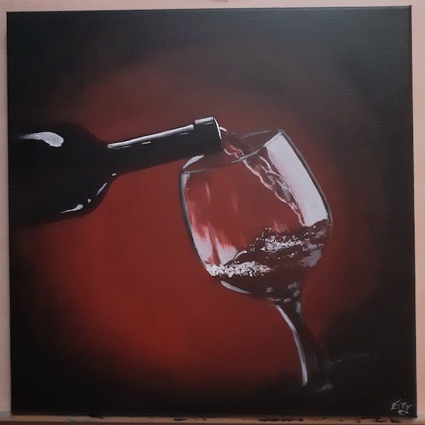 Tableau verre de vin rouge