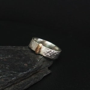 Silver and Gold Outlander inspired 'Lallybroch' wedding ring. Made in Scotland by hand.