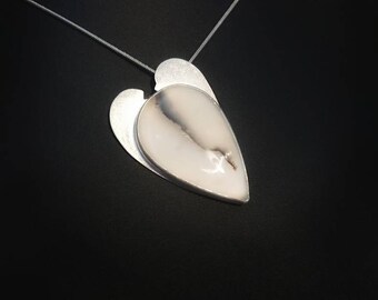 The Sterling Silver Broken Heart Pendant - Made in Scotland by hand - Ready to ship