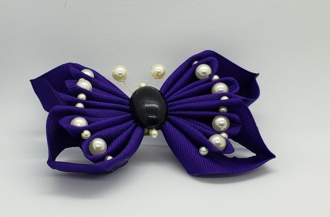 Handcrafted purple butterfly hair clip Etsy
