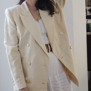 Blazer vintage color lino anni &#39;90 crema/beige