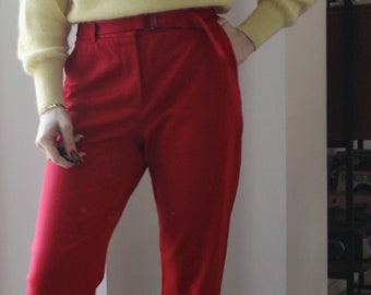 Vintage Miu Miu red wool pants trousers