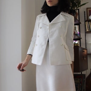 Vintage 60s white skirt suit