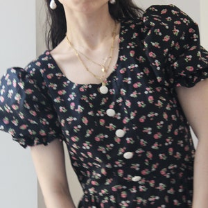 Vintage early 70s cotton flowers long dress
