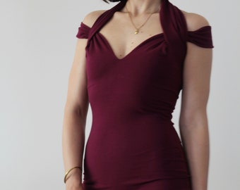 Vintage Romeo Gigli burgundy mini dress