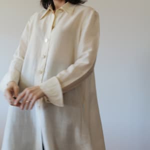 Maxi blusa vintage Max Mara color crema seta avorio con bottoni in madreperla