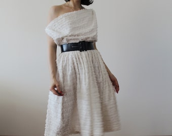 Vintage Vivienne Westwood Anglomania white cotton fringed dress