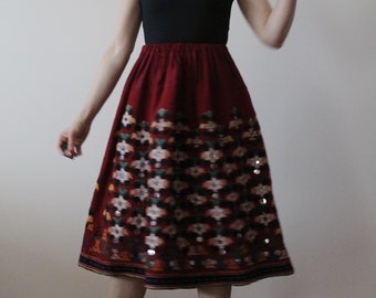 Vintage 70s folk embroidered skirt