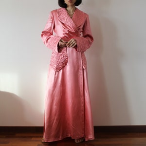 Vestaglia vintage anni early 40s in raso rosa
