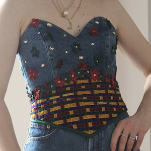 Vintage 90s denim bustier