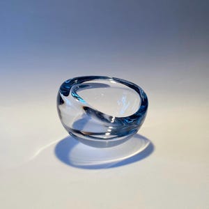 Rare Vintage Alfredo Barbini Clear Glass Italian Bowl Murano 1950s