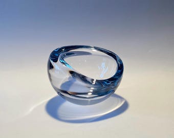 Rare Vintage Alfredo Barbini Clear Glass Italian Bowl Murano 1950s