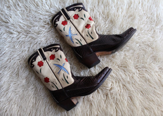 Vintage Sendra cowboy lizard and Leather cowboy bo
