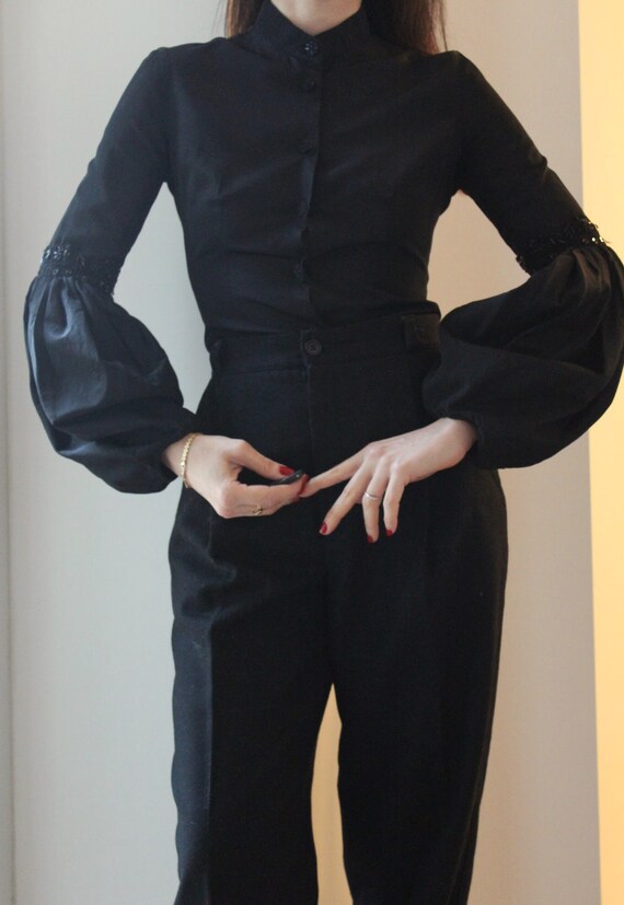 Vintage Emporio Armani taffetá balloon puff sleeve