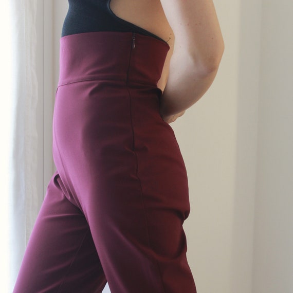 Vintage Romeo Gigli super high waist burgundy pant