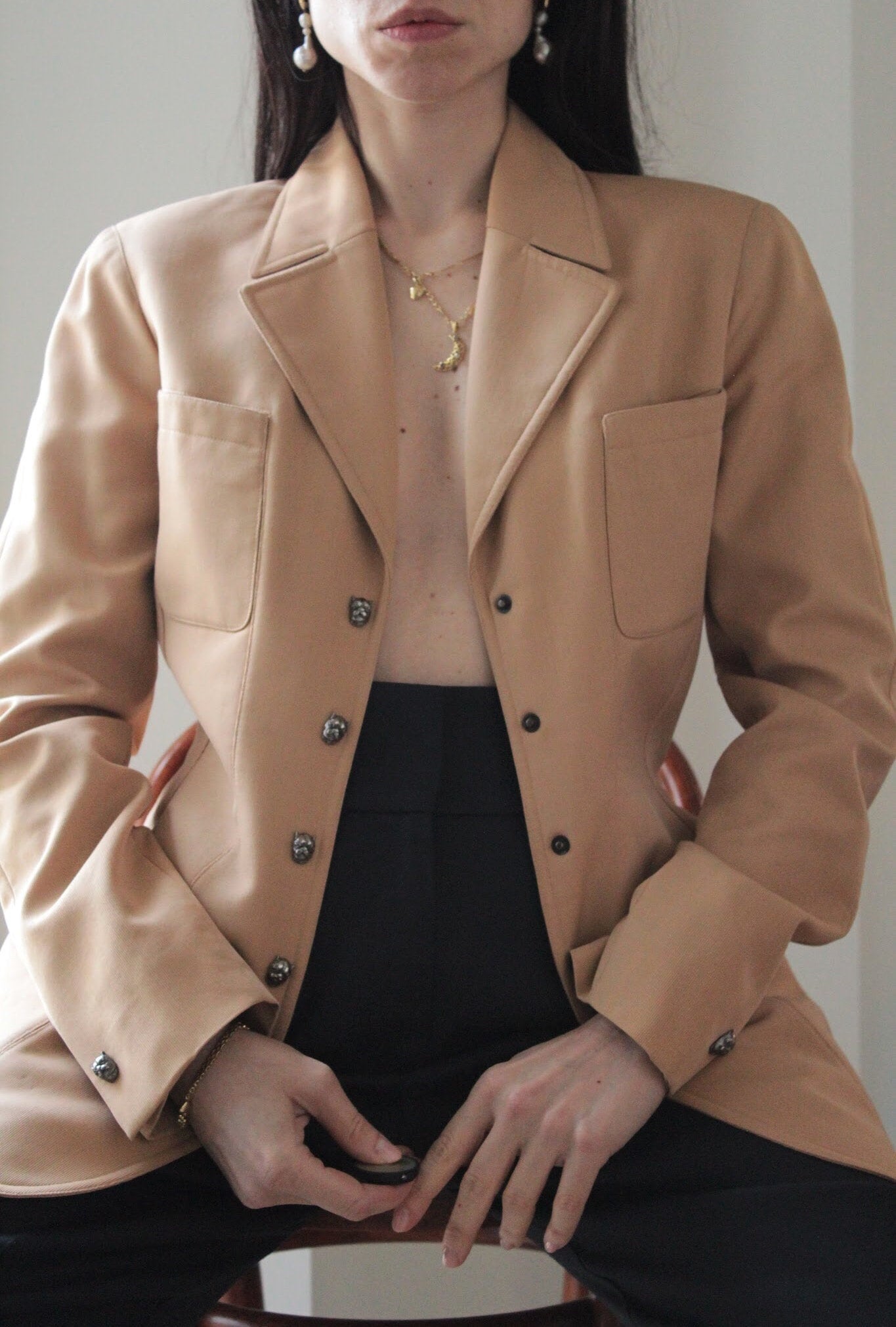 Vintage 90s Thierry Mugler Blazer With Dog Head Buttons - Etsy