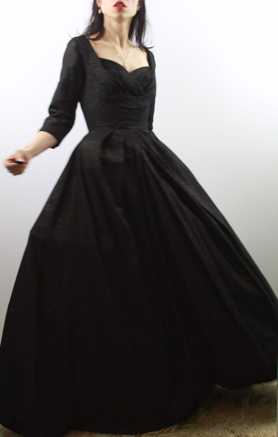 Vintage 60s wool and lurex evening dress - image 2