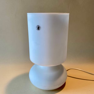Vintage ikea mushroom white frosted glass hand made lamp