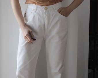 VIntage 90s Moschino hight waist white pants