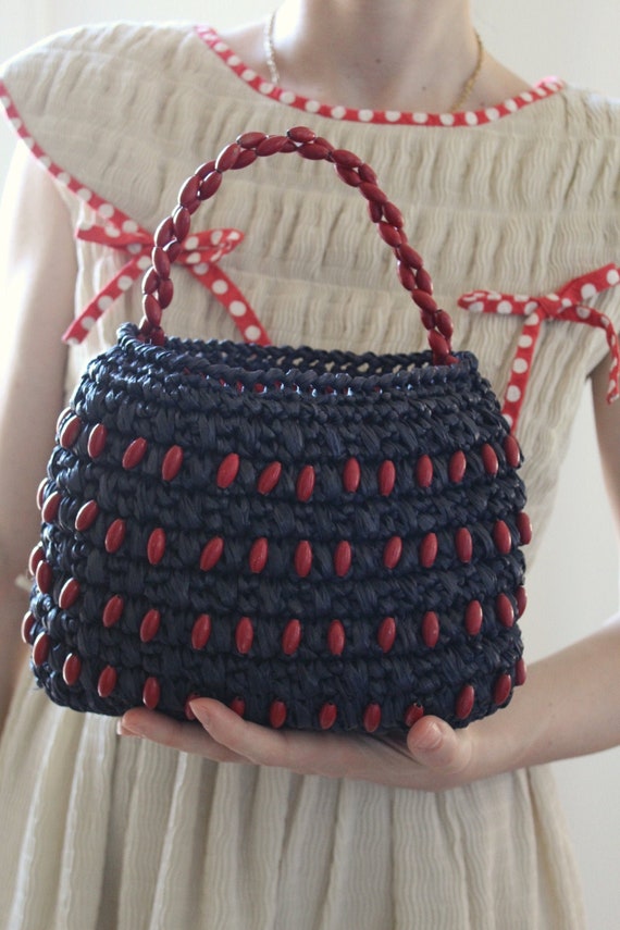 Vintage 50s straw bag