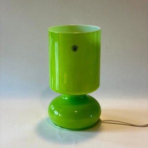 Vintage ikea mushroom green glass hand made lamp
