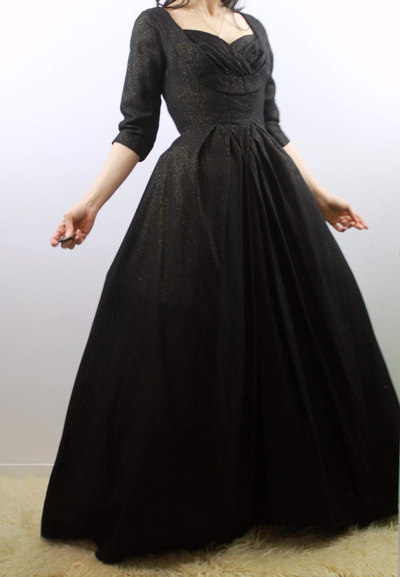 Vintage 60s wool and lurex evening dress - image 10