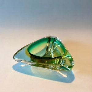 Vintage 70s murano glass flavio poli for seguso ashtray. vetro sommerso.