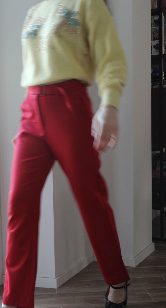 Vintage Miu Miu Red Wool Pants Trousers - Etsy