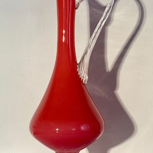 Vintage 50er Jahre Murano Glas Vase in Rosa