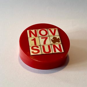 Vintage Red Perpetual Desk Calendar - 1970s Made in Italy