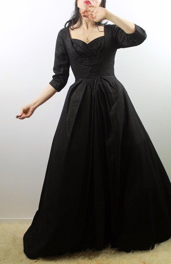 Vintage 60s wool and lurex evening dress - image 9