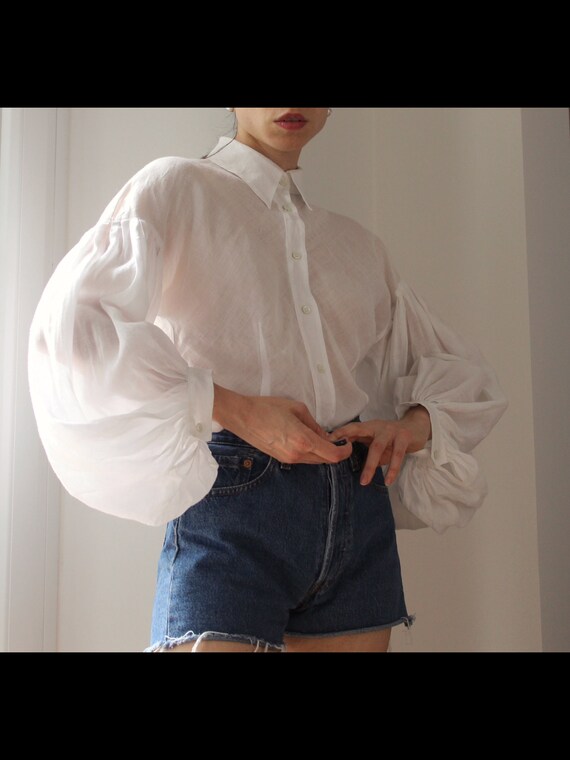 Vintage late 90s Intrend Max Mara white linen pu