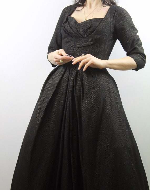 Vintage 60s wool and lurex evening dress - image 6