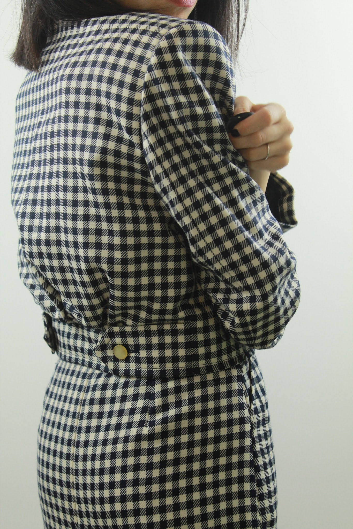 Vintage 90s Mila Schön Boutique Wool Check Gingham Skirt Suit - Etsy