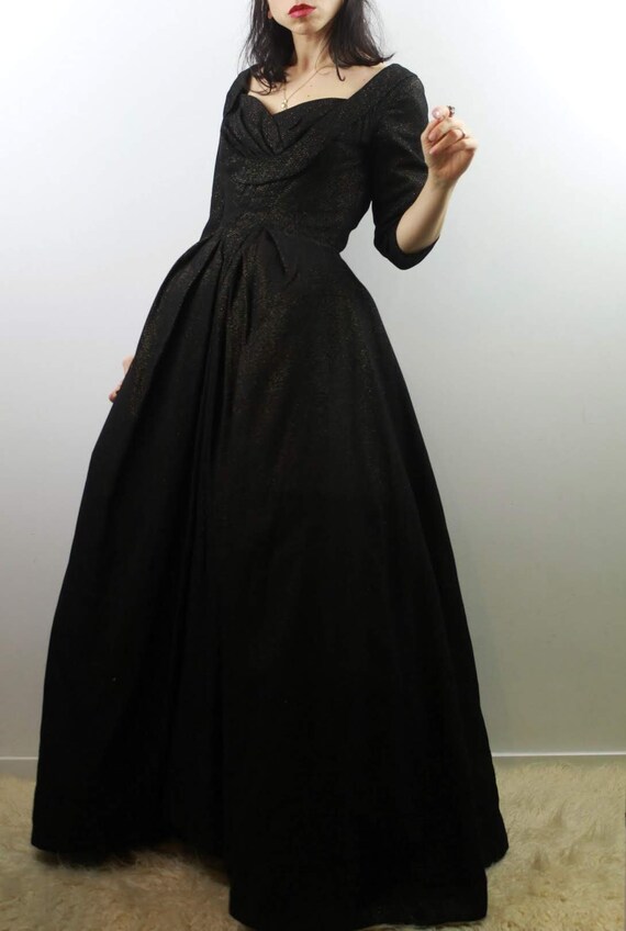 Vintage 60s wool and lurex evening dress - image 7