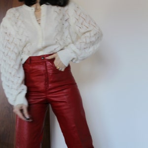 Vintage 60s wool and mohair hand-knitted cream cardigan