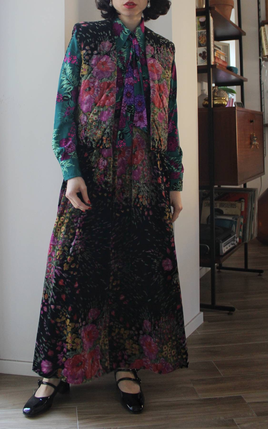【1970s】Vintage Velvet Gilet ジレ 超希少 イギリス製 Vintage 70s Flowers Velvet Vest and Long Skirt Coordinated Set - Etsy