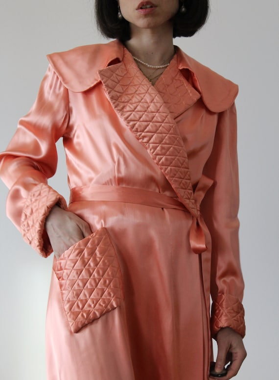 Vestaglia vintage anni '30 - '40 in raso rosa pes… - image 2