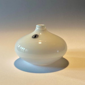 Vintage handmade glass white vase