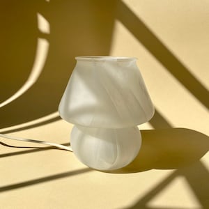 Vintage murano frosted glass mushroom lamp (2 available, price for one)