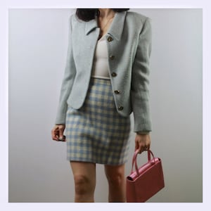 Iconic Istante by Gianni Versace vintage 90s wool skirt suit