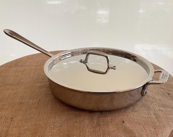 All-Clad 3 Qt. Stainless Steel Saute/Sauce Pan D-3, with Lid