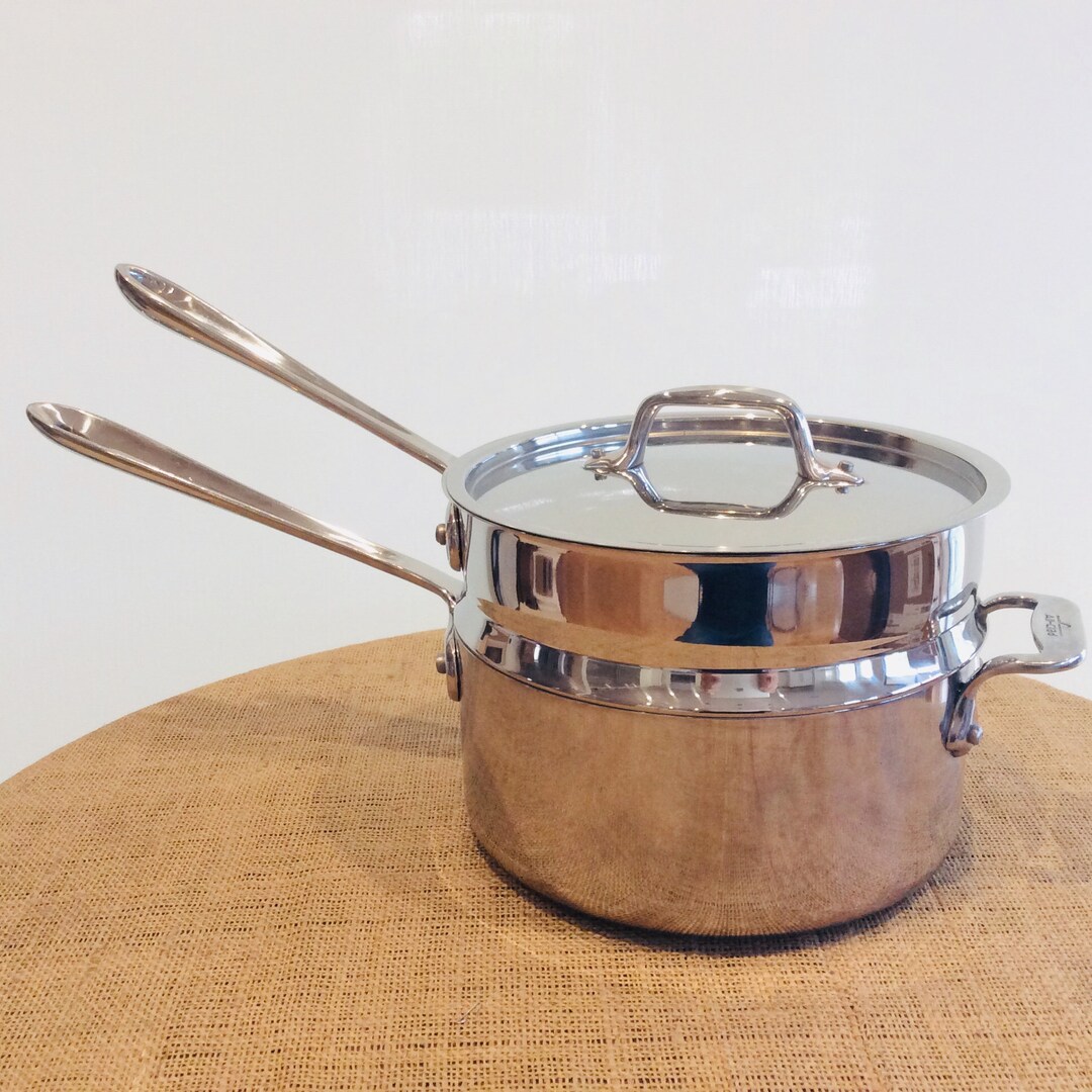 Allclad 3 Qt. Sauce Pan With Lid and Steamer Insert 3 Ply Etsy