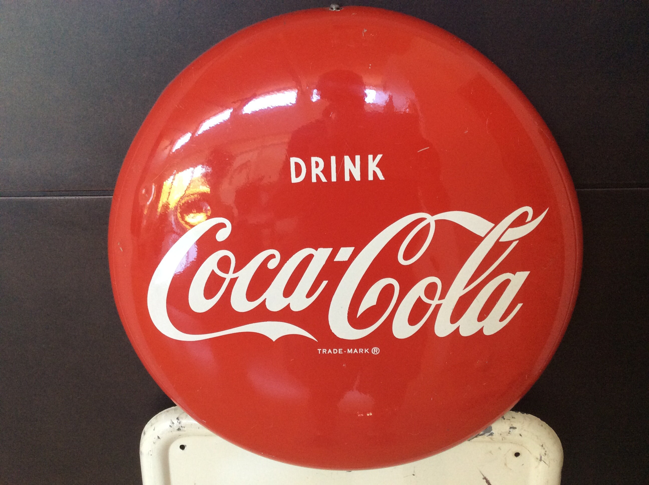 Vintage Coca Cola Button on Pilaster Sign, 1950's & 1960's - Etsy