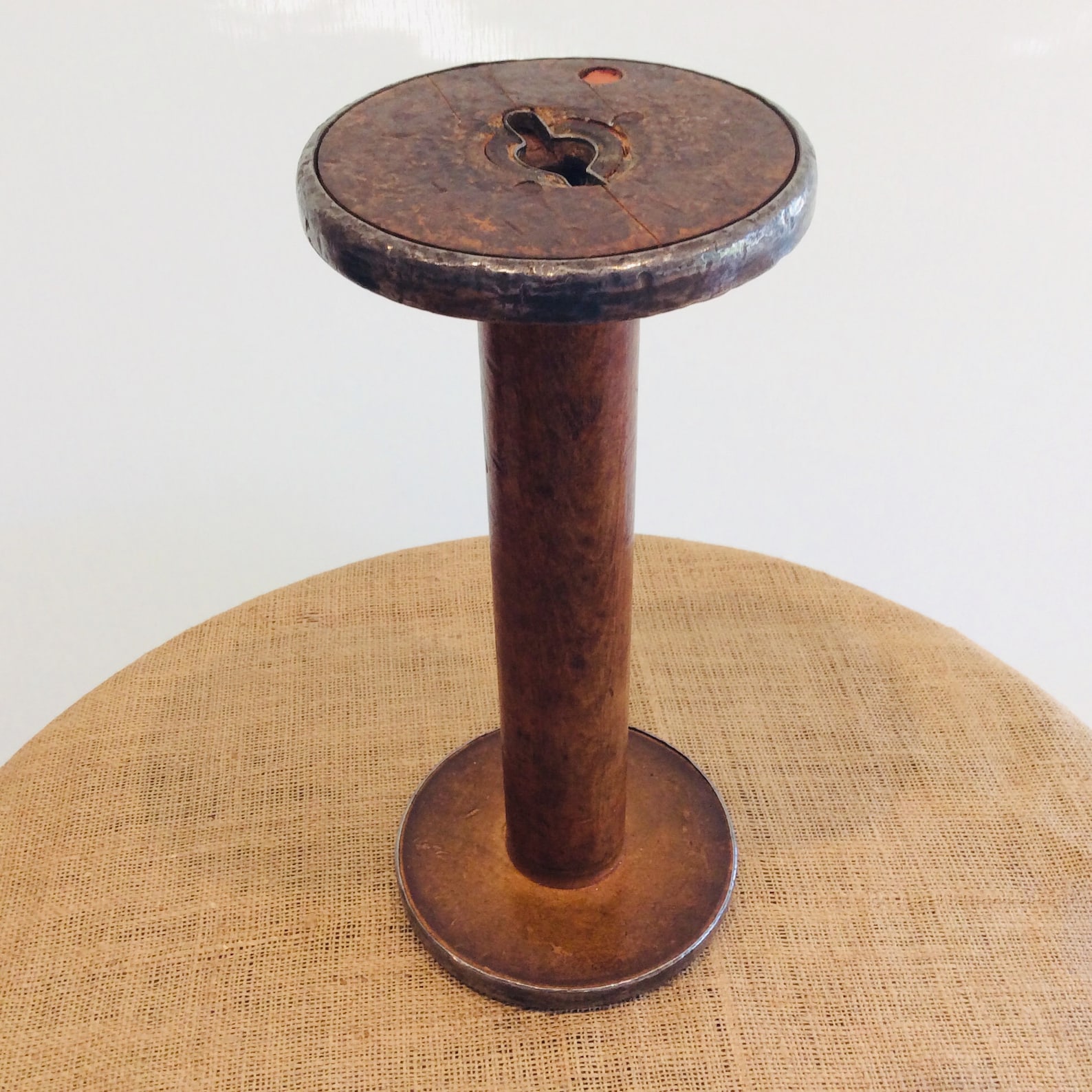 Vintage Wood Textile Spool With Metal Ends - Etsy