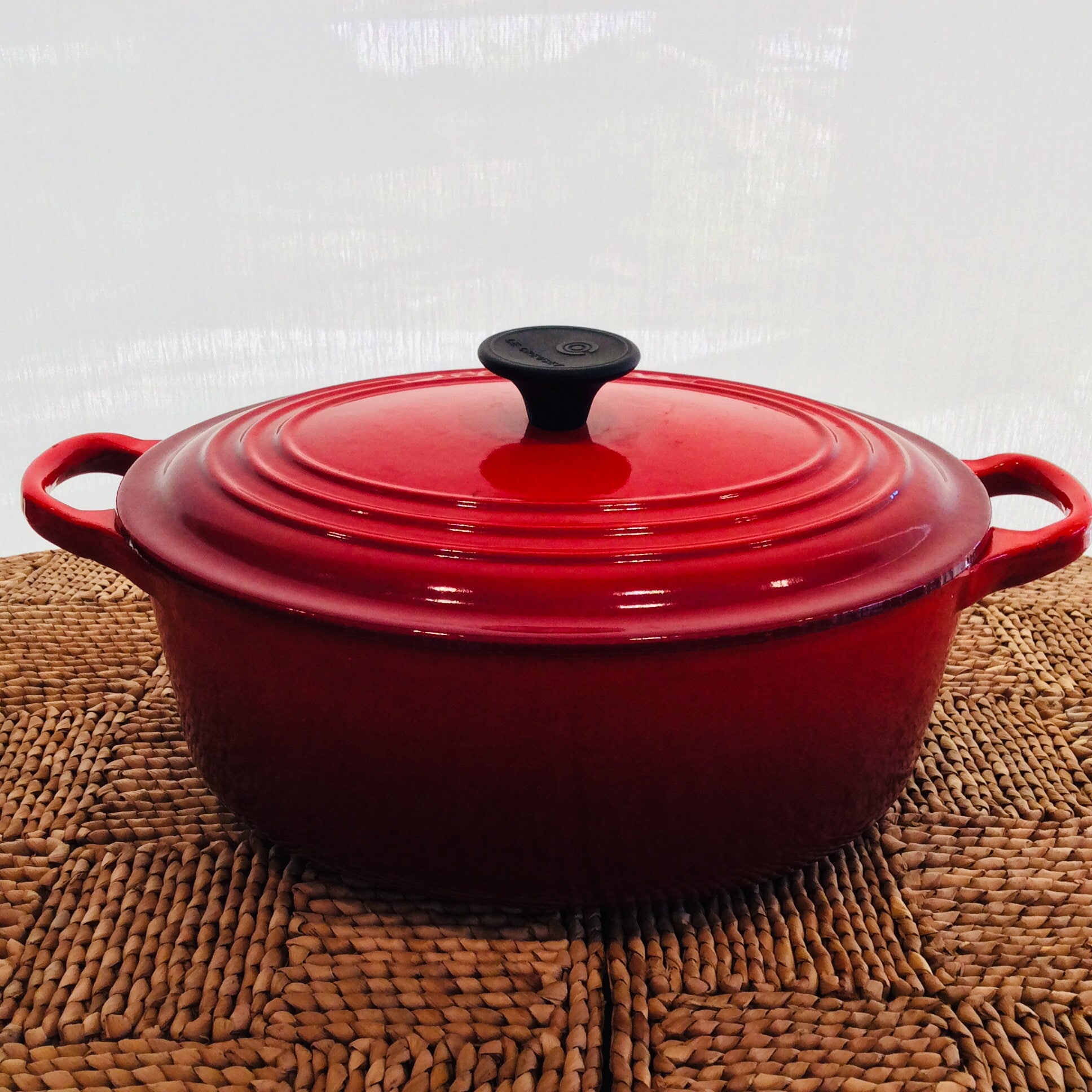 Le Creuset #23 Oval Dutch Oven, 2 3/4 Qt., Color Cerise, Enameled